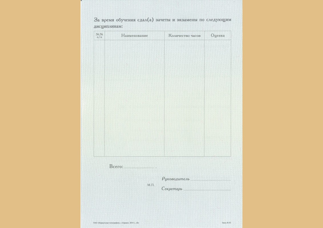 Диплом о профессиональной переподготовке (приложение 2)