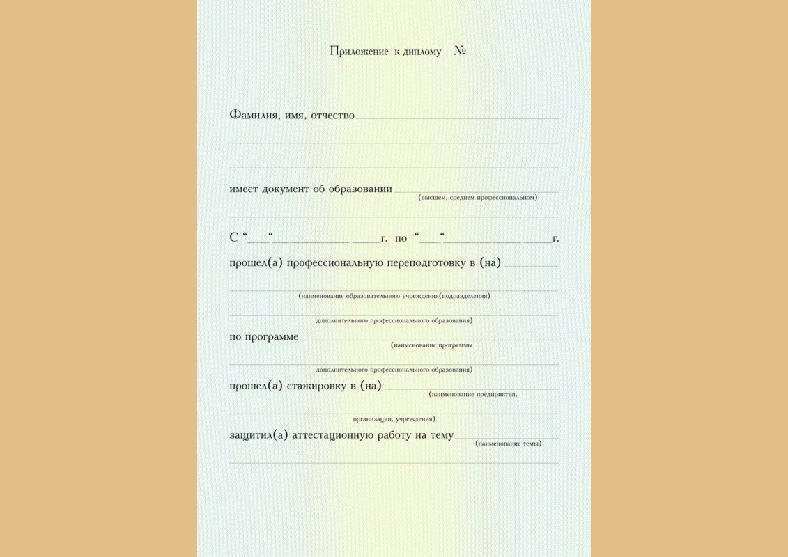 Диплом о профессиональной переподготовке (приложение 1)